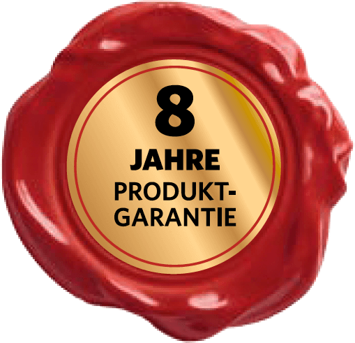 8 Jahre Garantie-Siegel